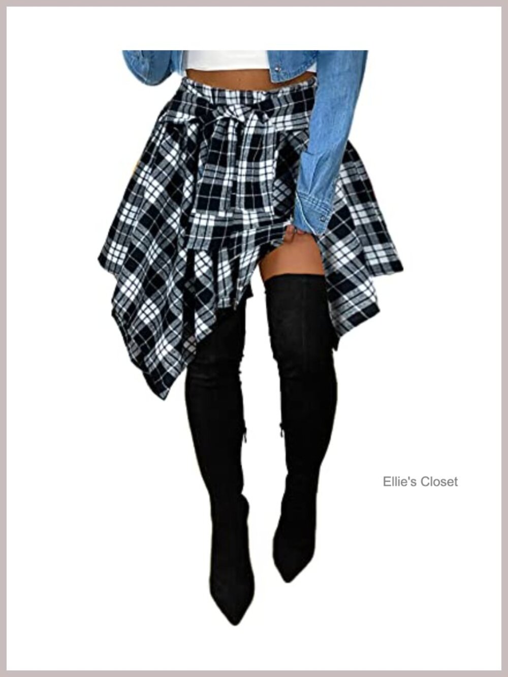 High Waisted Asymmetrical Mini Pleated Skirt Drawstring